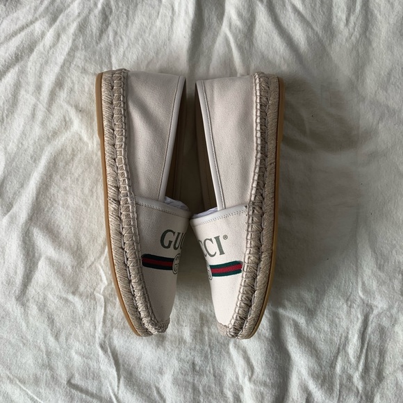 NIB Authentic Gucci Signature Canvas Espadrilles Flats 36 - Picture 4 of 8